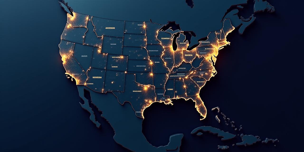 Logistics network map of Southwest USA and Northern Mexico