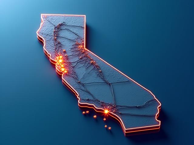 Logistics map of the US Southwest showing JASSO coverage in California, Nevada, and Arizona
