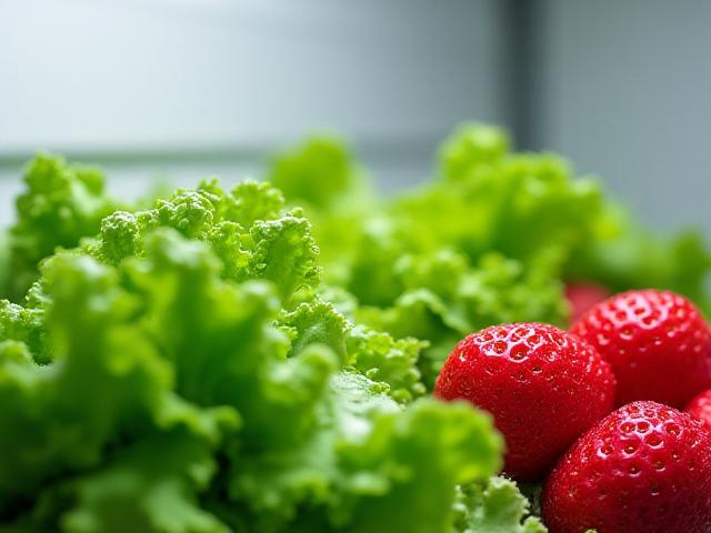 Fresh lettuce and berries in transit